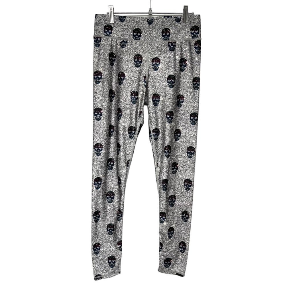Terez Glitter Skull Athletic Leggings 7/8 Tights Women’s Medium - Picture 10 of 10
